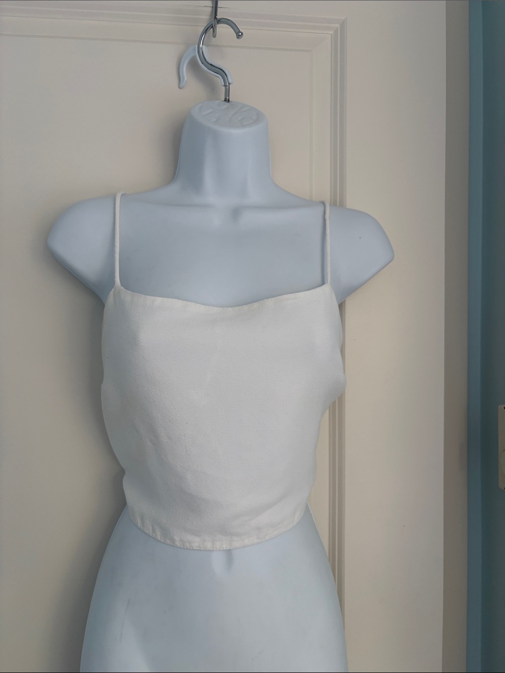 Brandy Melville White Spaghetti Strap Crop Cami